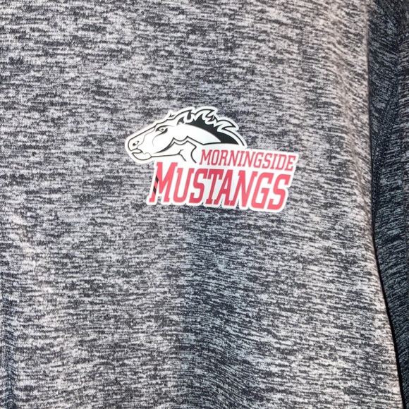 Nike Heather Gray Quarter-Zip Pullover SC iowa college MORNINGSIDE Mustangs. - Picture 2 of 4